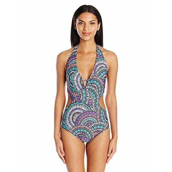 Laundry Shelli Segal Size XS One-Piece Halter Neck Mono Batik Chic NWT $130 - Picture 1 of 2